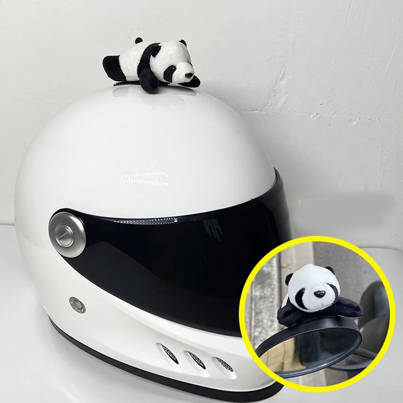 

Panda Ski Helmet Accessories Novelty Plush Panda Helmet Ears Cute Motorcycle Helmet Decor for DIY Rear View Mirror