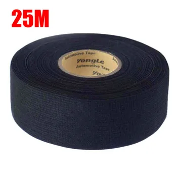 A Roll 25M Adhesive Cloth Fabric Tape Cable Looms Wiring Harness For Car Auto Black Wiring Harness 1