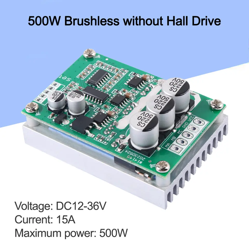 DC 12-36V 500W 15A Brushless Hall Free Motor Driver Board Motor Foward Reverse Speed Controller Control Switch Module image 3