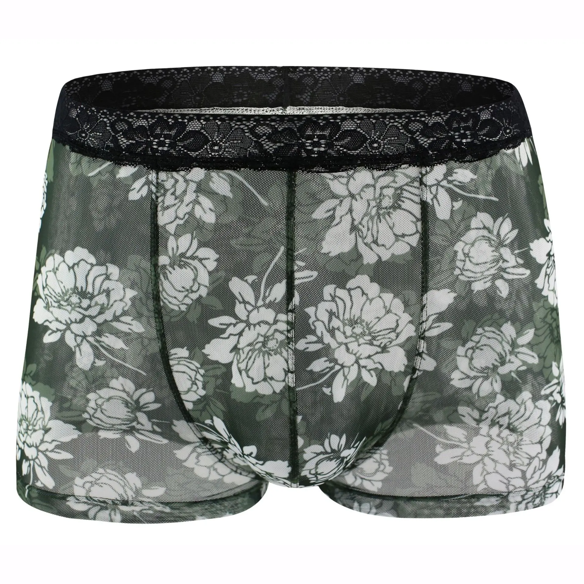 New Look Men Transparent Boxer Shorts Sexy Lace Underwear Male