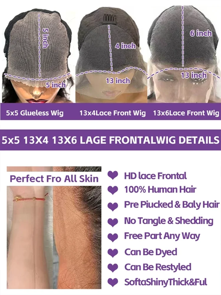 250 Density Wear And Go Deep Wave Glueless Wig Human Hair For Women 5x5 13x6 Hd Frontal Curly Lace Front Wigs On Clearance Sale