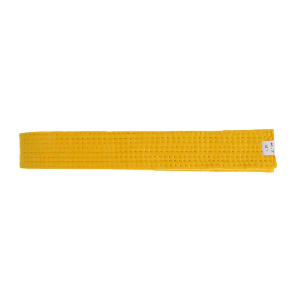 2xCotton Felt Core Martial Arts Colored TKD Taekwondo Belt 220cm Yellow