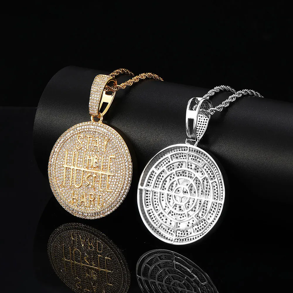 Personalized Custom Letter Pendant Hip Hop High Quality Round Full Pave CZ Stone FREE Custom Name LOGO Pendant Free Shipping 20$