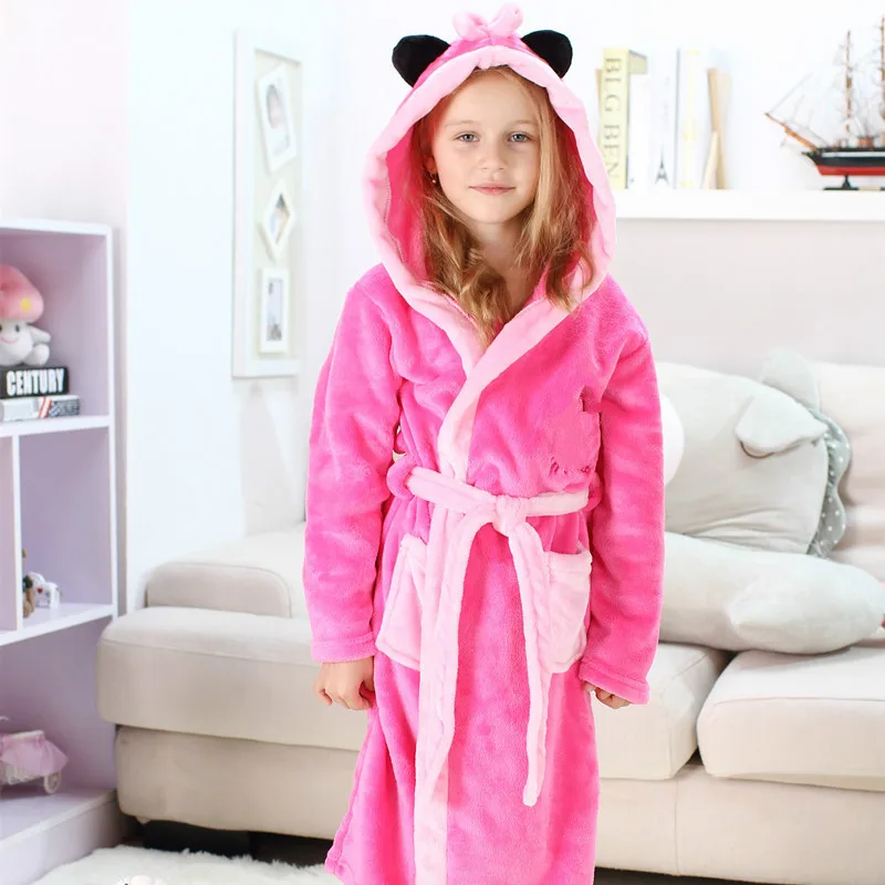 top Sleepwear & Robes Winter Kigurumi Unicorn Dinosaur Hooded Baby Bathrobes Baby Bathrobe Animal For Boys Girls Pajamas Nightgown Kids Pajamas pajama sets cheap Sleepwear & Robes