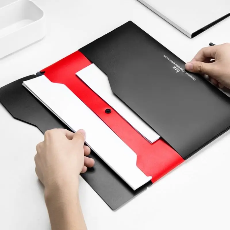 File Bag Office Folder Binder Folder Fizz Filing Product A4 File Folder Office Desk Organizer 2-layer File Bag Office Supplies