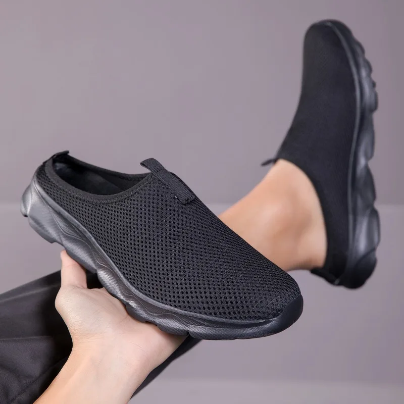 Casual Slip-On Half Slippers Running Men Plus Size Sport Shoes Lightweight Comforty Breathable Walking Sneakers_vogvips.com