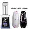 KODIES GEL New Glitter Top Coat Confetti Topper UV Gel Nail Polish Semi Permanent UV/LED Nail Gel Finish Mix Sequins Manicure 6