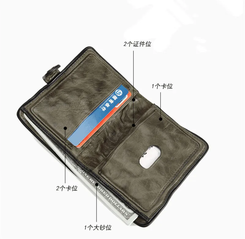 Fashion pleated genuine leather men's short small wallet vintage designer luxury real cowhide designer handmade teens coin purse