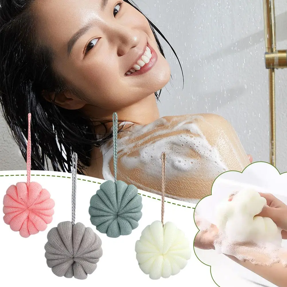 Bath Bubble Ball Exfoliating Scrubber Soft Shower Mesh Accessories Sponge Bath Foaming New Pumpkin Bathroom Body Ball U9A4