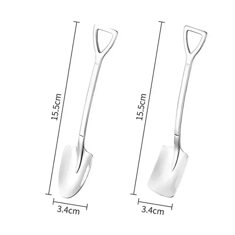 Shovel Spoons Coffee Fruit Watermelon Ice Cream Dessert Scoops Teaspoon Kitchen Tableware Stainless Steel