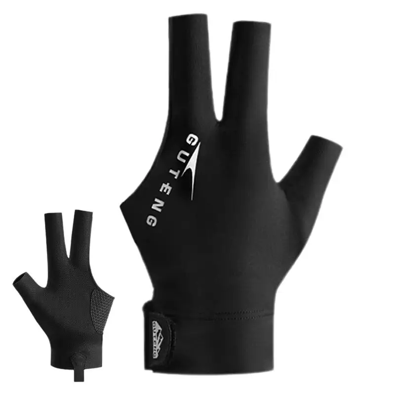 

Pool Table Gloves Cue Shooters Gloves 3 Fingers Pool Gloves Breathable Splicing Process Universal Size Snooker Carom Sports