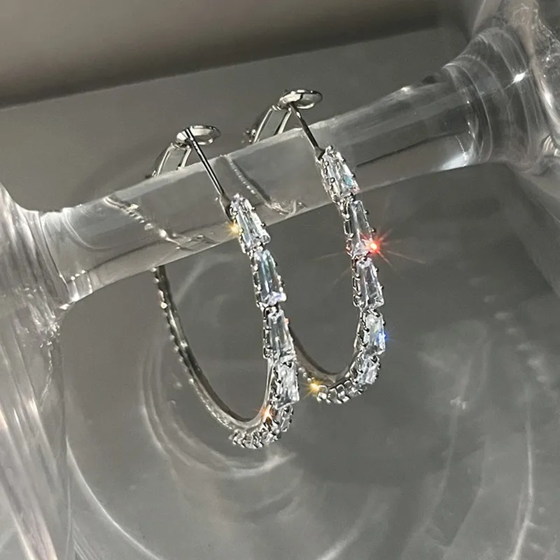 

2023 New Summer Fashion s925 Silver Pin French Vintage Exquisite Zircon Circle Luxury Elegant Ladies Earrings LuxuryBirthdayGift