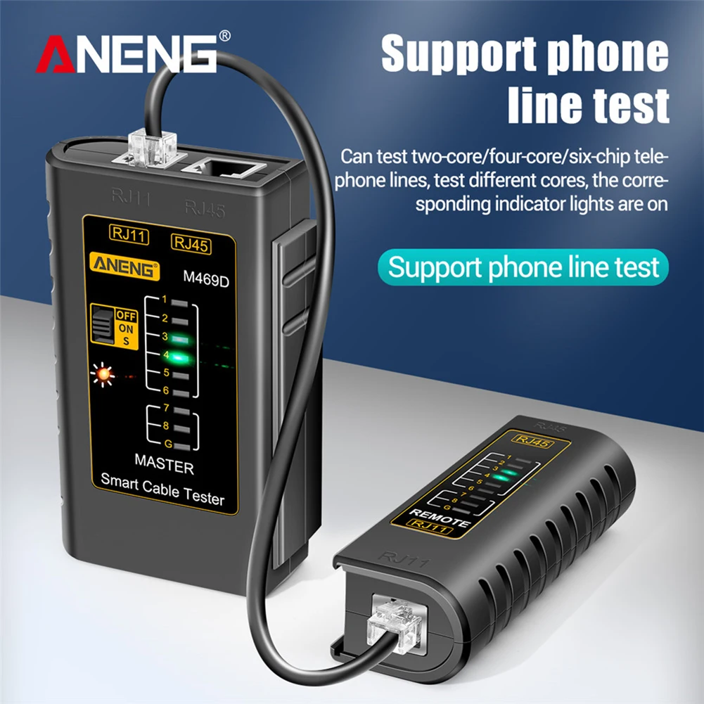 ANENG M469D RJ45 RJ11 Network Cable Tester LAN Cable Networking Repair Wire Telephone Line Detector Tracker Spectrum Analyzer network cable tester spectrum analyzer