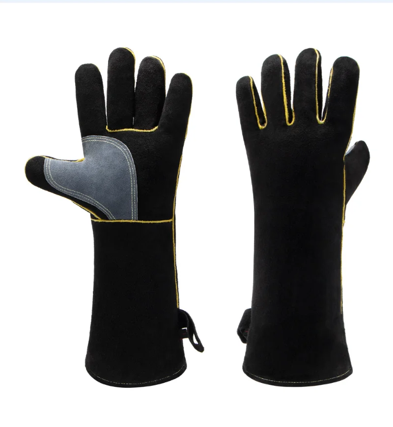 

Extreme Heat Fire Resistant Gloves Leather Perfect for Fireplace Stove Oven Grill Welding BBQ Pot Holder