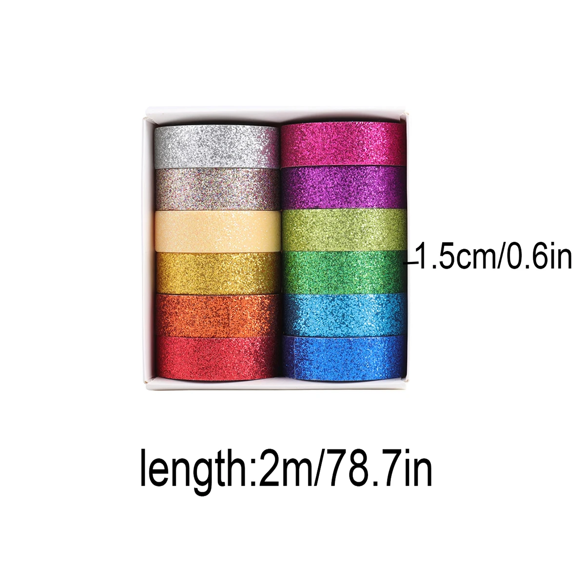 12 rolls/box of exquisite shiny dusting washi tape, DIY diary, scrapbook, photo album decoration tape, gifts for friends 2