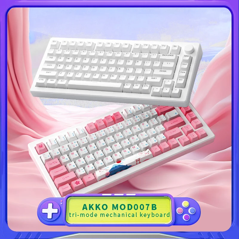 

Механическая клавиатура, эргономичная беспроводная клавиатура MOD007B с прокладкой и функцией Bluetooth 2,4G