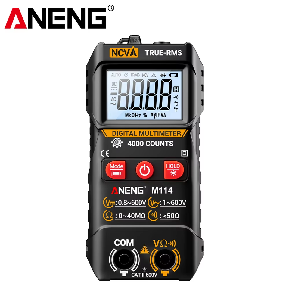 ANENG M114 Digital Mini Smart  Multimeter Ammeter AC voltage Tester Current Meter 4000 counts Auto NCV Resistance Data beep Test