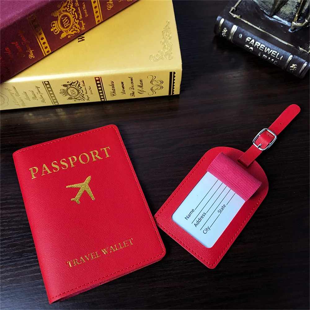 2pcs PU Leather Passport Cover