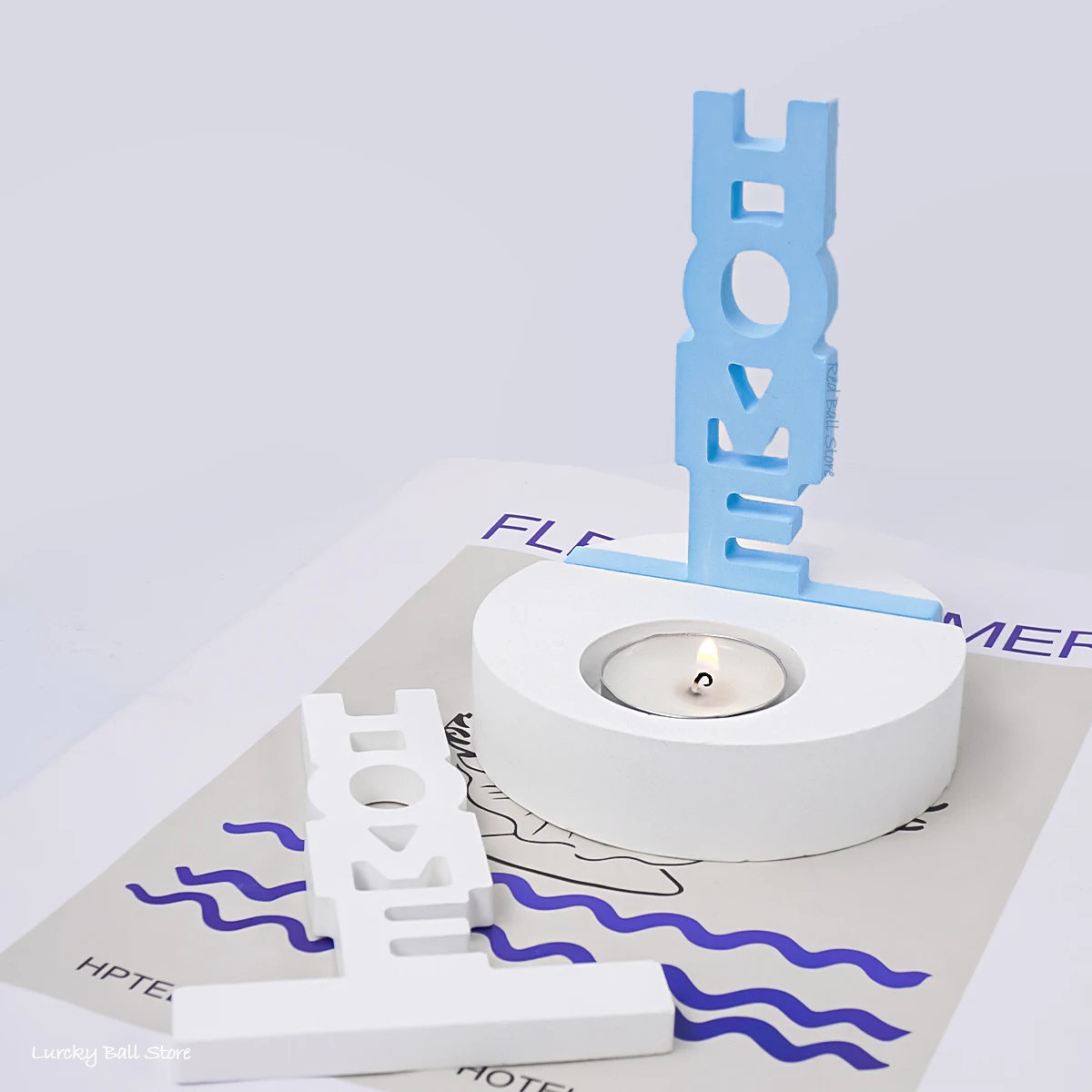 Silicone Mold DIY HOME Letter Candlestick Mold for Room Decor