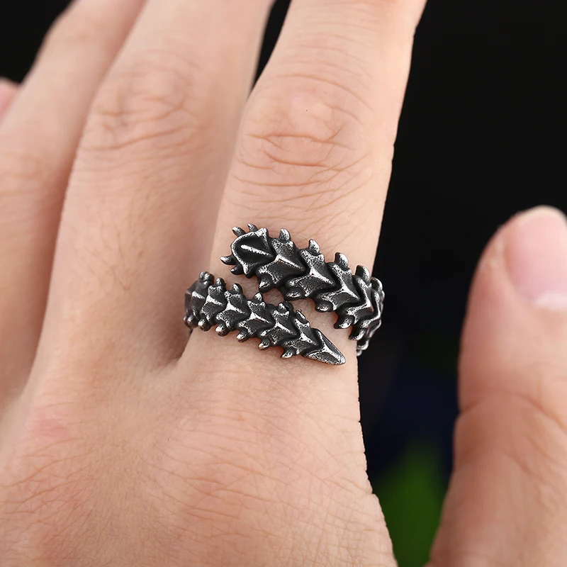 Rvs Heren Gothic Duizendpoot Ringen Dragon Spine Ring Voor Vrouwen Rvs Heren Gothic Duizendpoot Ringen Dragon Spine Ring Voor Vrouwen
