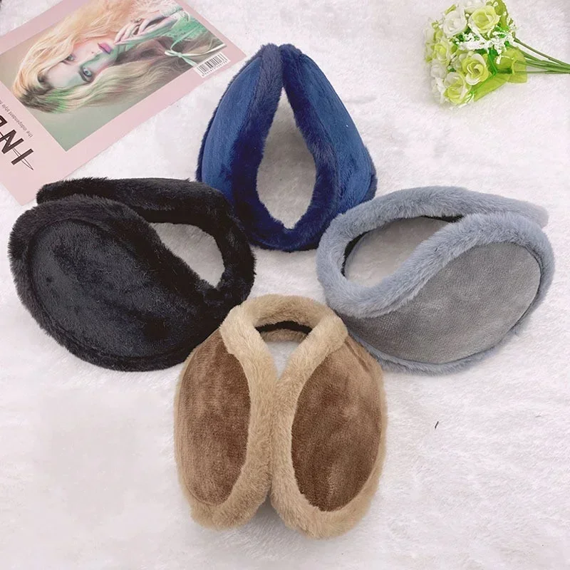 Ear Muffs Hair Dye Ear Muffs Soft Plush Thickening Ear Warmer Women Men Cold Proof Fashion Winter Earmuffs Solid Color Earflap Outdoors Protection