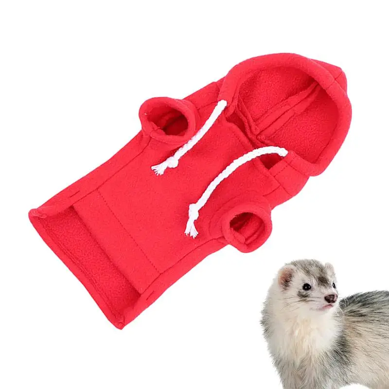 

Ferret Sweatshirt Small Ferret Clothes Hoodies Guinea Pig Hoodie Hamster Sweater Skin Friendly Drawstring Hood For Rabbit