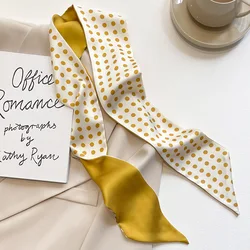 Elegant Khaki Nude Silk Scarf Ribbon Hair Accessory (20)