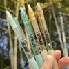 Kaco KEYBO Gel Ink Pen Set, 4pcs Bamboo Pattern Plastic Transparent Holder Soft Grip Aesthetic Pens, Taking Notes Dairy Writing 6