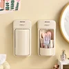 Rotating makeup storage tube dressing table wall mounted storage box lipstick, eyebrow pencil dust-proof compartment shelf 1