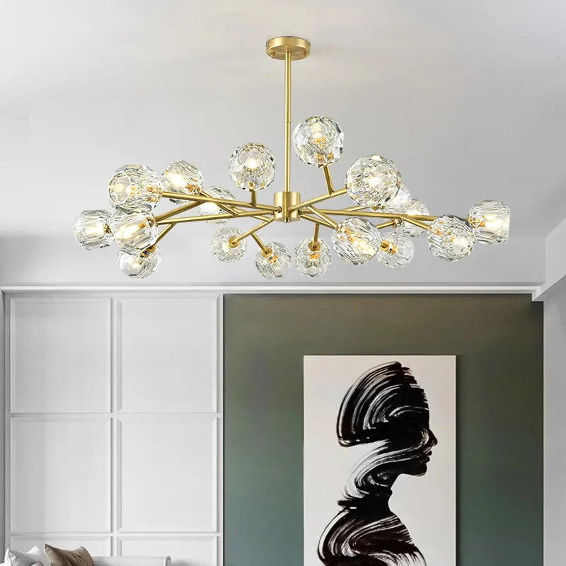 Sala de Estar Conduziu a Lâmpada Nordic Minimalista Moderna Lâmpada Luxo Lustre Cristal Molecular Sala Jantar Quarto Luz 8 Computers & Electronics