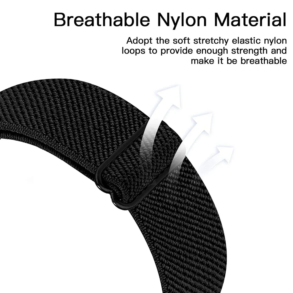 Elastic Nylon Braided Solo Strap for Sports Watch - Universal Fit for Women and Men