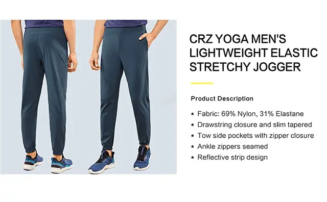 CRZ YOGA Mens 4-Way Stretch Golf Joggers with Pockets 30 - Work Sweatpants  Track Gym Athletic Workout Hiking Pants Black Small at  Men's  Clothing store