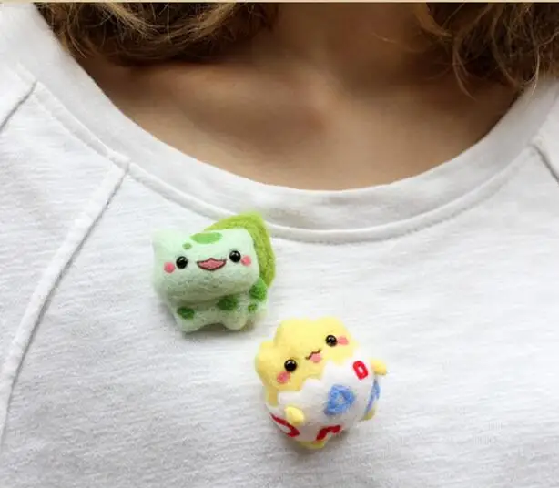 Needle Felting Kit Cartoon Pet Brooch Set Wool Needlepoint Kit 4.5cm high