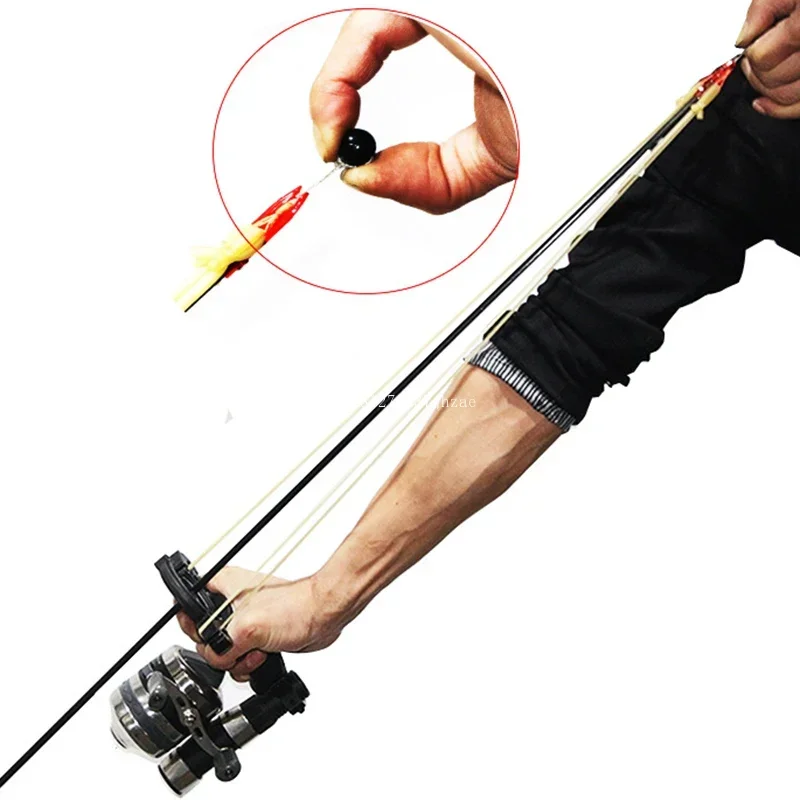Multifunctional Slingshot Tool Kit Outdoor Fishing Shooting with Arrow and Rubber Band Catapult