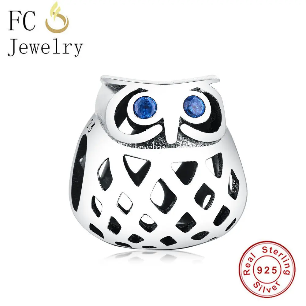 

FC Jewelry Fit Original Brand Charms Bracelet 925 Sterling Silver Animal Cartoon Openwork Owl Beads For Making Birthday Berloque