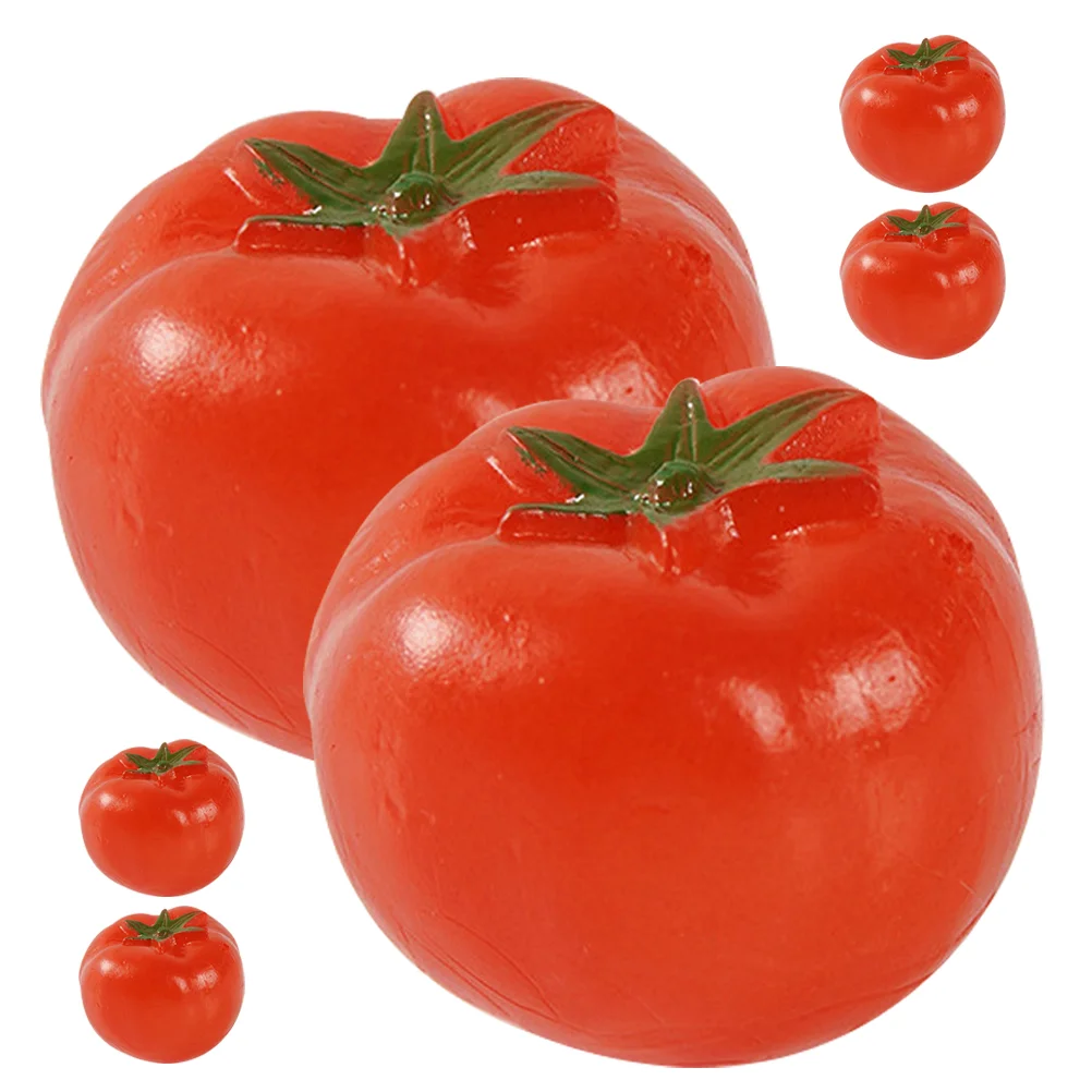 

6 Pcs Home Decor Cherry Tomato Model Realistic Tomatoes Decorations Faux Fruit Red Fake Adorn