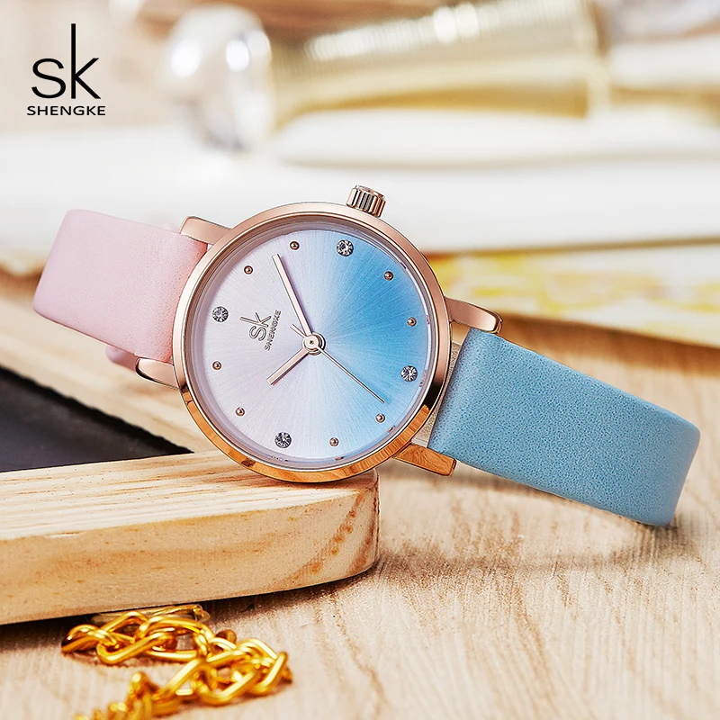Shengke Creative Color Leather Watches Women Ladies Quartz Watch Relogio Feminino SK Women Wrist Watch Montre Femme #K8029 3