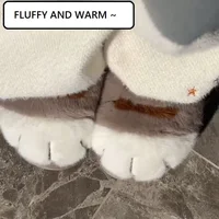 New Adorable Kitty Claw Slippers Women's Home Shoes Non Slip Furry Mules Female Fashion Warm Fluffy Slides Outdoor Cat Slippers - Image 6