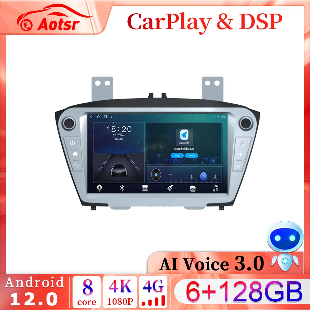 

Android 13 Car Radio Stereo Multimedia Player For Hyundai Tucson IX35 2009 - 2015 GPS Navigation Head unit With CARPLAY DSP WIFI