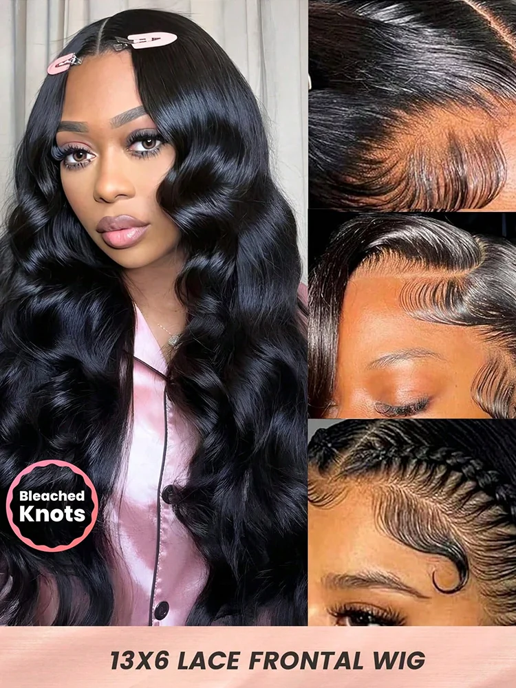 250% Density 13x4 HD Lace Wigs Body Wave Lace Front Wigs For Women 40 Inch Wear And Go Glueless Wigs Human Hair Pre Plucked Bling Hair 6