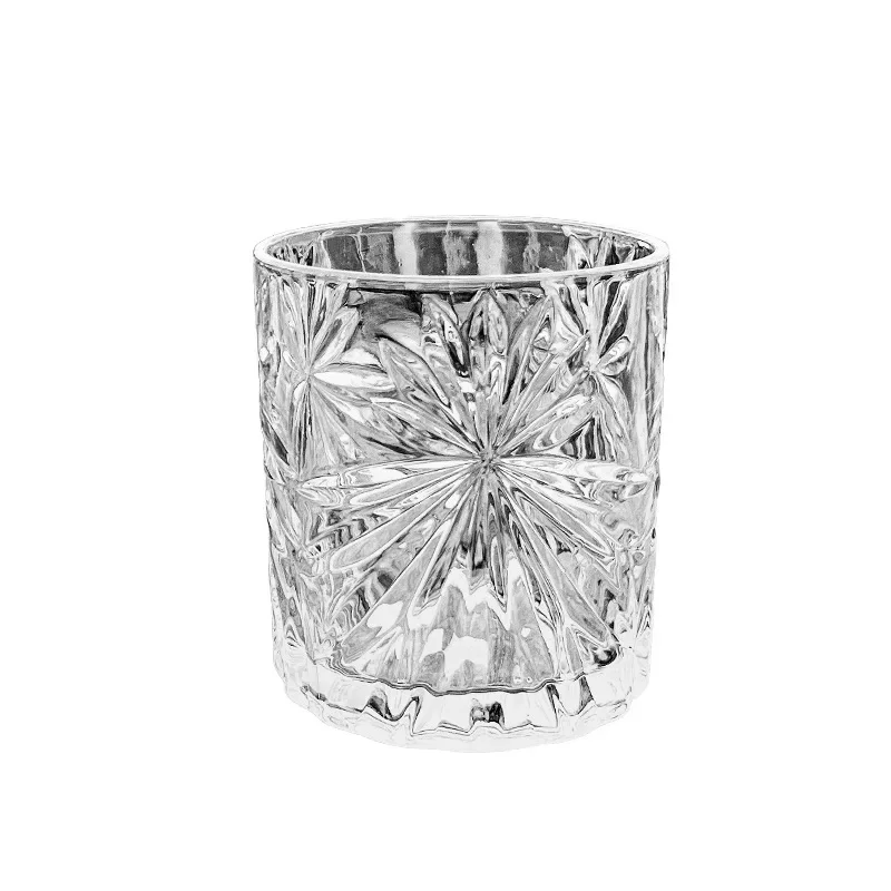 330ml Embossed Whiskey Cup Wine Glass European Style Party Home Bar Whiskey Wine Glass Drinkware Foreign Spirits Set glass cup