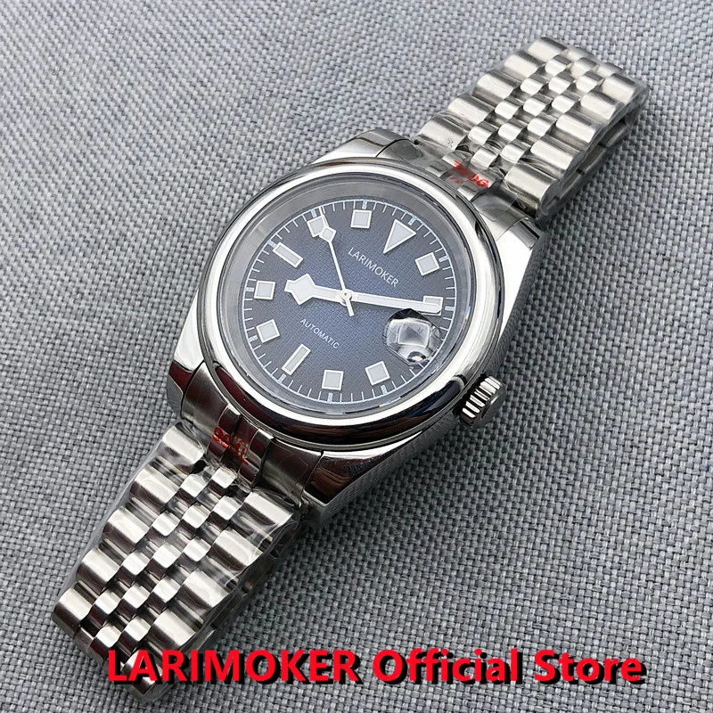 

LARIMOKER 36mm/39mm NEW 24Jewels NH35A Movement Self Winding Men WatchUse NH35 Dial Case Sapphire Glass Jubilee With Bracelet