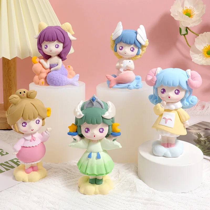 Cartoon Anime Silicone Candle Mold for DIY Handmade Aromatherapy Candle Plaster Ornaments Soap Mould Handicrafts Making Tool