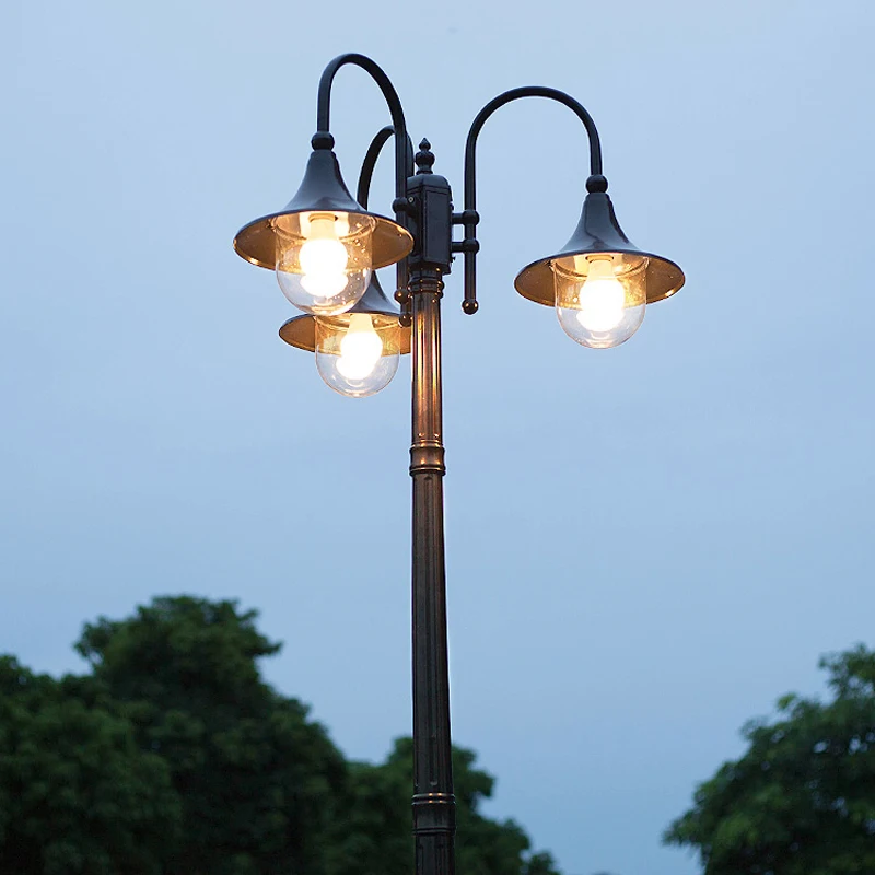 (H≈2.6M)European-Style Garden Lamp Street Lamp Outdoor Lamp Waterproof Household Double-Head High Pole Landscape Lamp