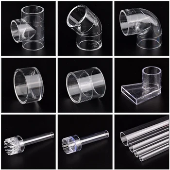 1Pc Clear Acrylic Pipe Aquarium Elbow Connector Fish Tank Filter Duckbill Water Outlet Garden Watering Straight Tee Elbow Joints 1