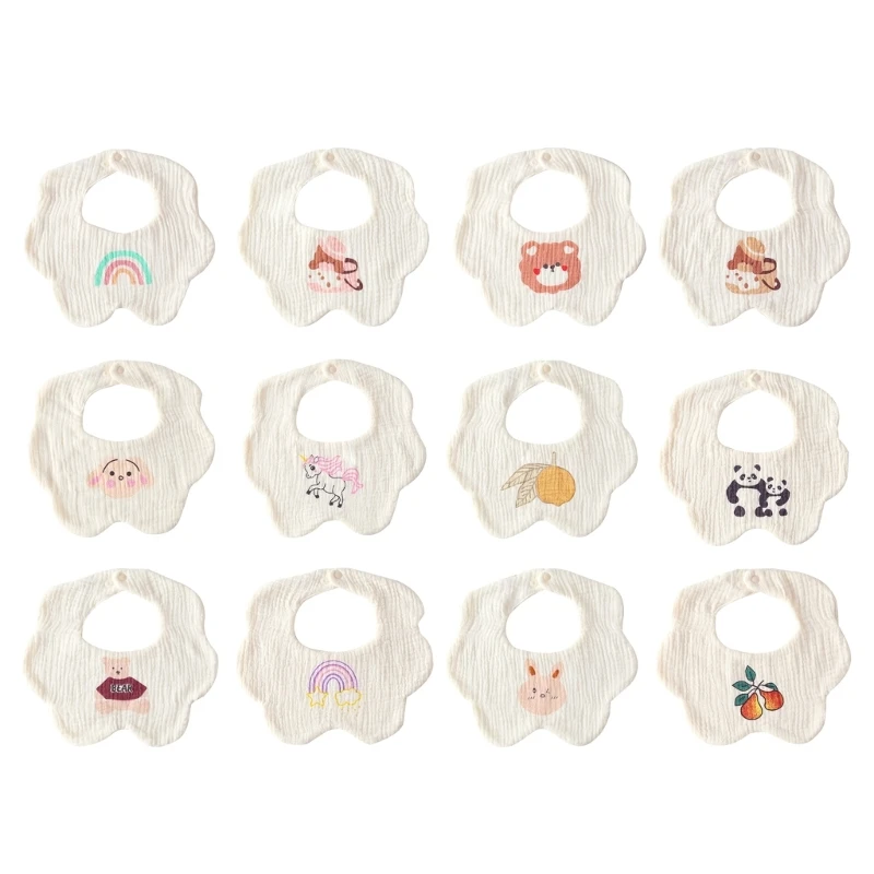 

Soft Breathable Newborn Burp Cloth Absorbent Cotton Gauzes Baby Bibs 6-Layer