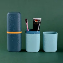 Caixa de suporte de escova de dentes portátil viagem acampamento armazenamento organizador caso acessórios do banheiro caixa de armazenamento de pasta de dentes