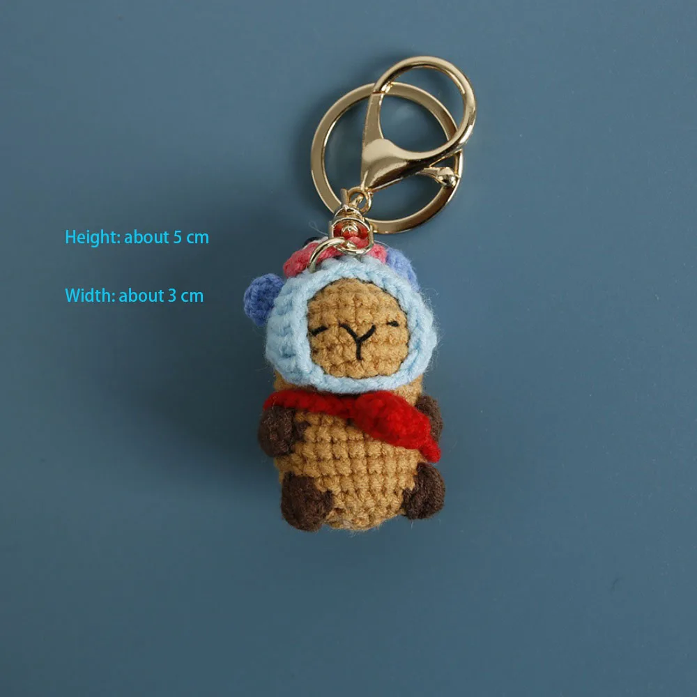 Kids Toys Capybara Doll Keychains Creative Crochet Cartoon Pendant Knitted Bag Accessories Bag Pendant 6