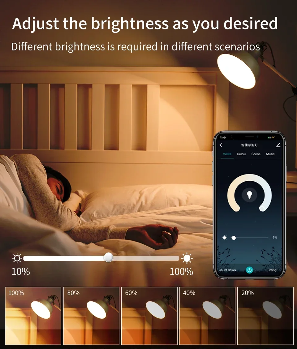 Description Picture 6 of item5/7/9W GU10 WiFi Smart Bulb RGB Colour Dimming 2700-6500K Eye Protection Cozylife APP Control Alexa Google Home Indoor Lighting