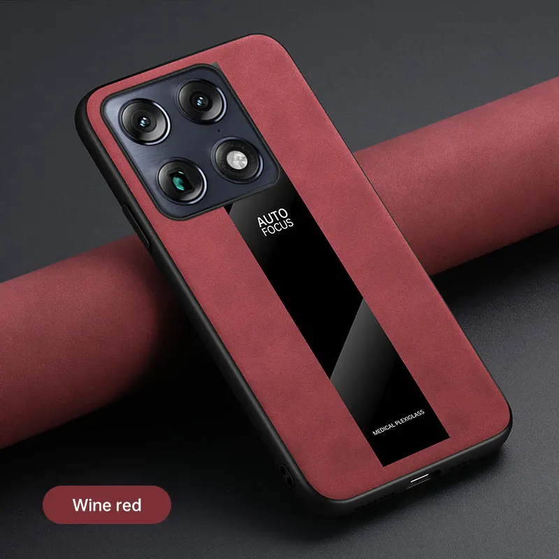 Luxury Leather Magnetic Stand Case for Smartphones - Skin-Friendly U-Shaped Cover